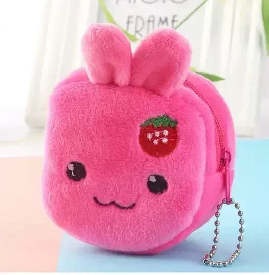 Cartoon Cute Pig Animal Coin Purse | Kawaii Soft Plush Zipper Wallet for Kids detail view