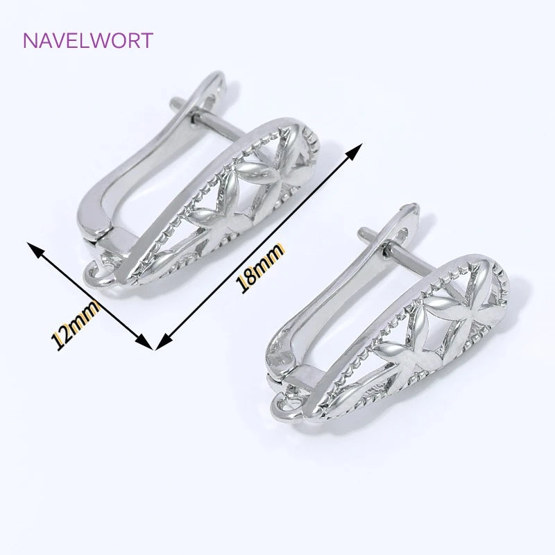 18K Gold Plated Anti-Allergy Earring Hook Clasps,Fasteners For Earrings,Brass Earwire alternate view