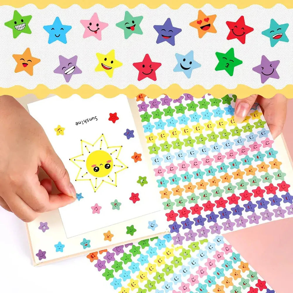 Happy Face Star Sticker Pack | Reward Stickers for Kids, DIY Craft Decorations additional angle