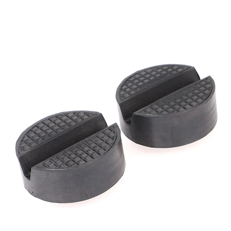 Black Rubber Slotted Floor Jack Pad lifestyle view