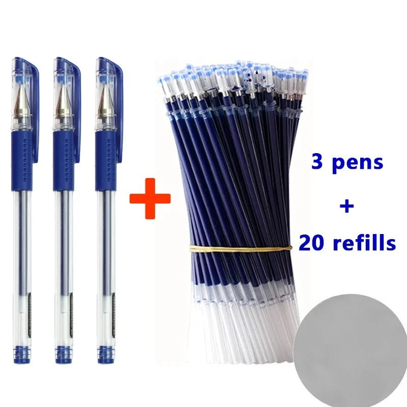 Business Ballpoint Pen Large Capacity 0.5mm Black/Red/Blue Replaceable Refill Stationery School