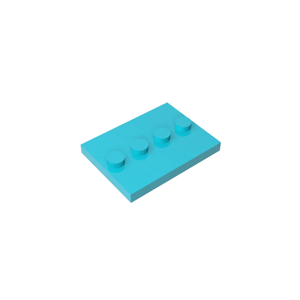 Gobricks GDS-980 Tile, Modified 3 x 4 with 4 Studs in Center | Compatible Building additional angle