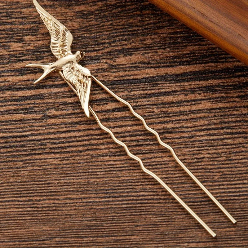 Bird Hair Pins Women Leaves Hairpins Metal Barrette Clip Wedding Bridal Hair Jewelry Accessories Wedding Hairstyle Design Tools