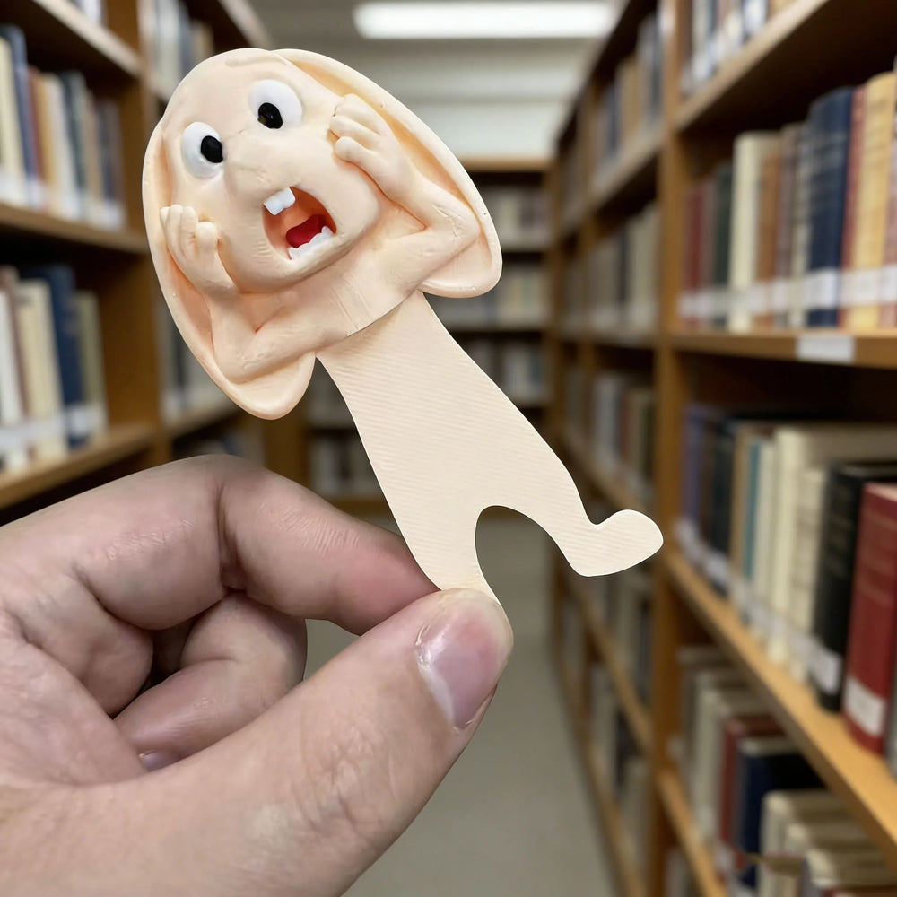 Exclusive New Product - Funny Screaming Rabbit 3D Bookmark, Creative Animal Page Clip, close-up view