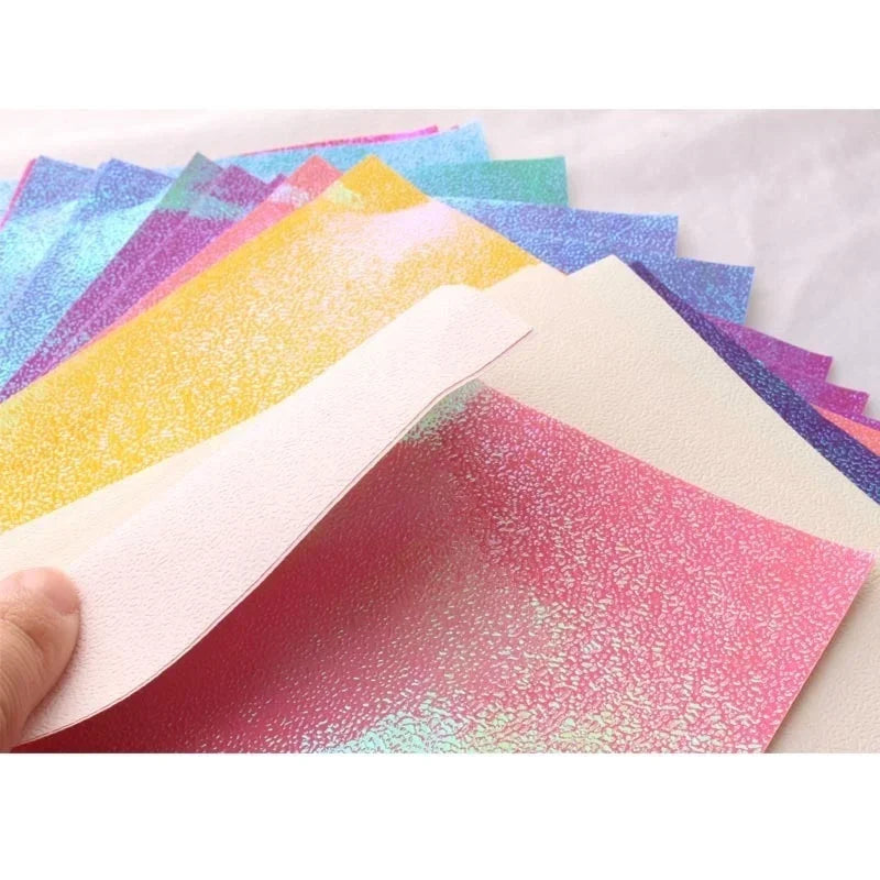 100Pcs Glitter Origami Paper Squares | Sparkling Lucky Bird Craft Sheets detail view