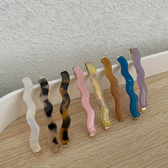 2pcs/set Cute Bobby Pins Acetate Hair Clip Side Pin Colorful Barrettes Lace Wave Geome close-up view