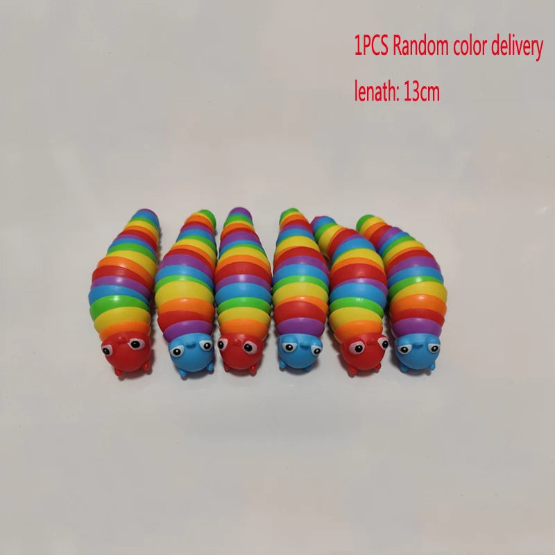 3D Slug Fidget Toy Colorful Slug Snail Toy Articulated Flexible All Ages Relief Anti- alternate view