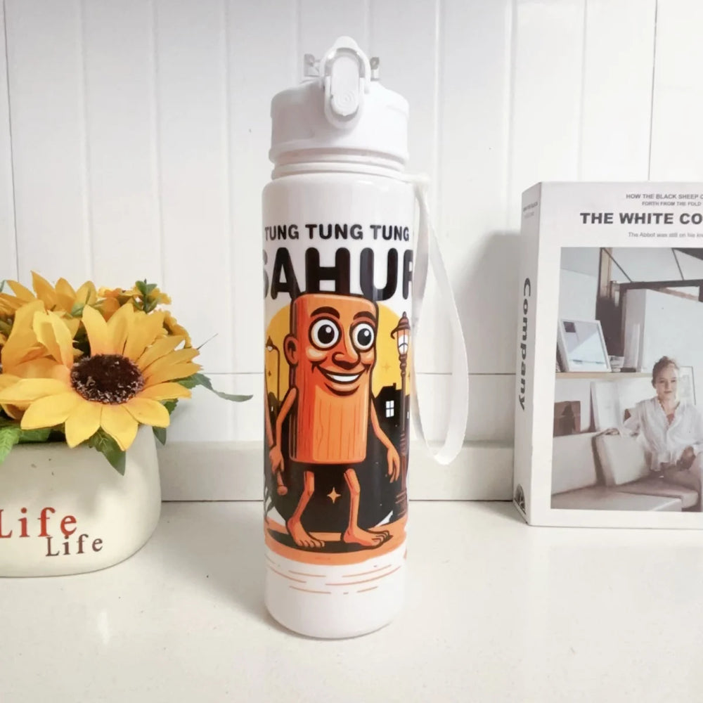 750ML Italian Brainrot Water Bottle Outdoor Drinking Cartoon Sports Cups Tung Tung Tu lifestyle view