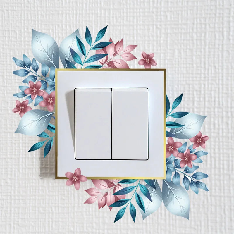 Flower Switch Sticker Decorative Wall Stickers | Waterproof Vinyl Wall Decor additional angle