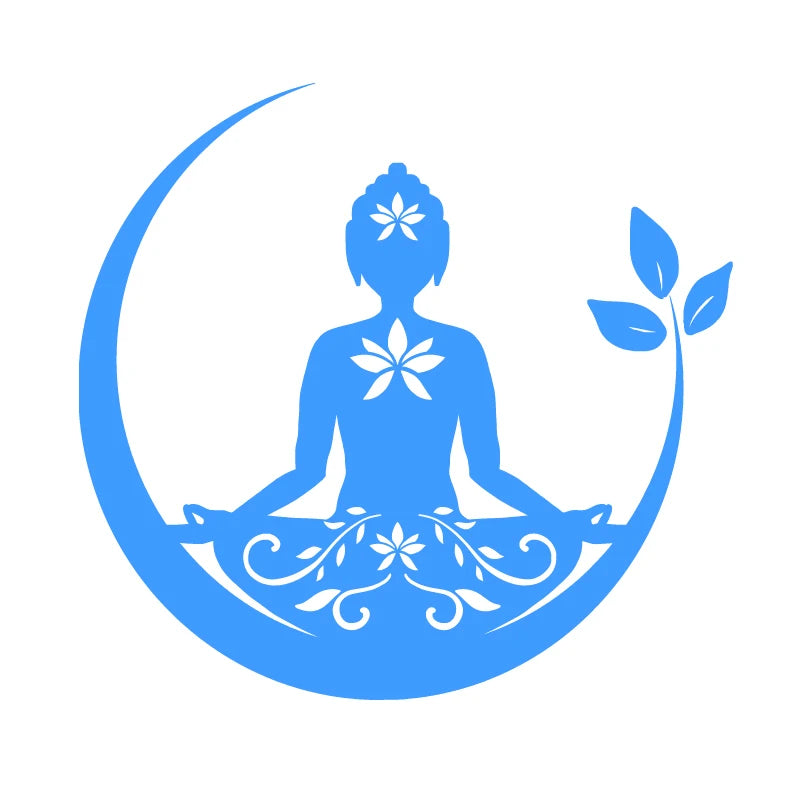 Buddha Chakra Peace Love Good Vibes Vinyl Sticker | Zentangle Mandala Laptop Decal additional angle