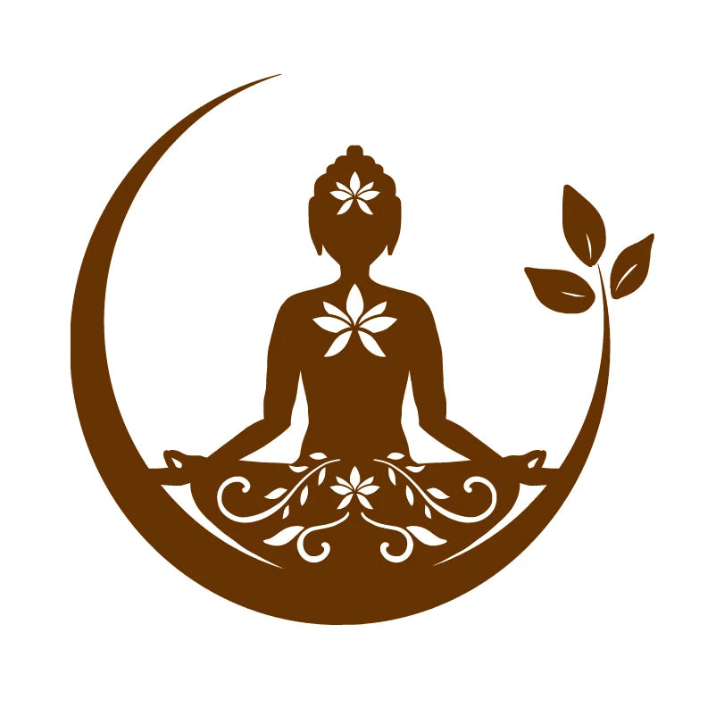 Buddha Chakra Peace Love Good Vibes Vinyl Sticker | Zentangle Mandala Laptop Decal alternate view