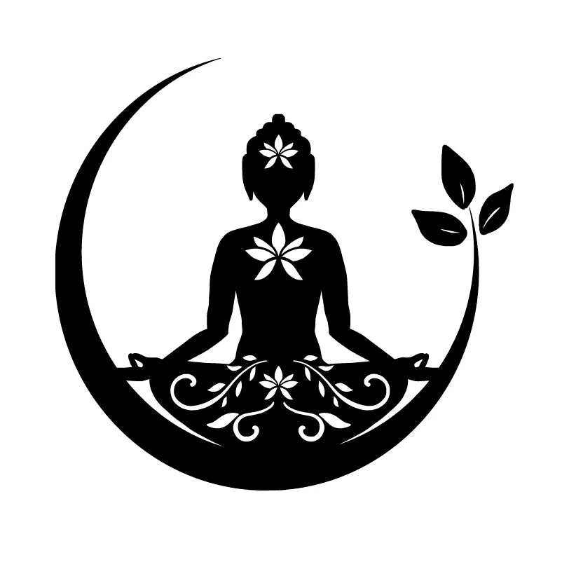 Buddha Chakra Peace Love Good Vibes Vinyl Sticker | Zentangle Mandala Laptop Decal lifestyle view
