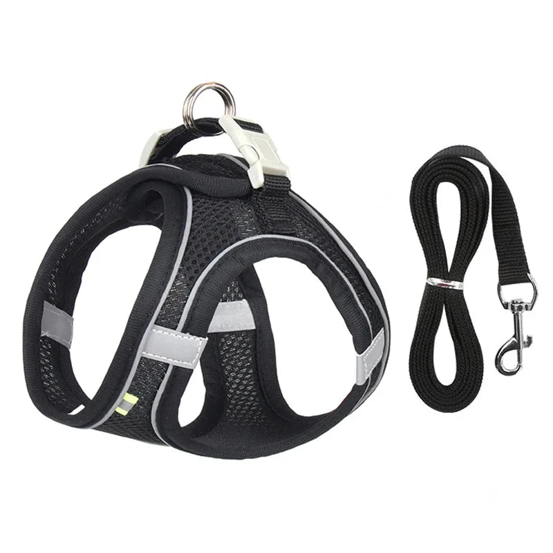 Adjustable Reflective Puppy Harness and Leash Set - Onlytenbucks.com