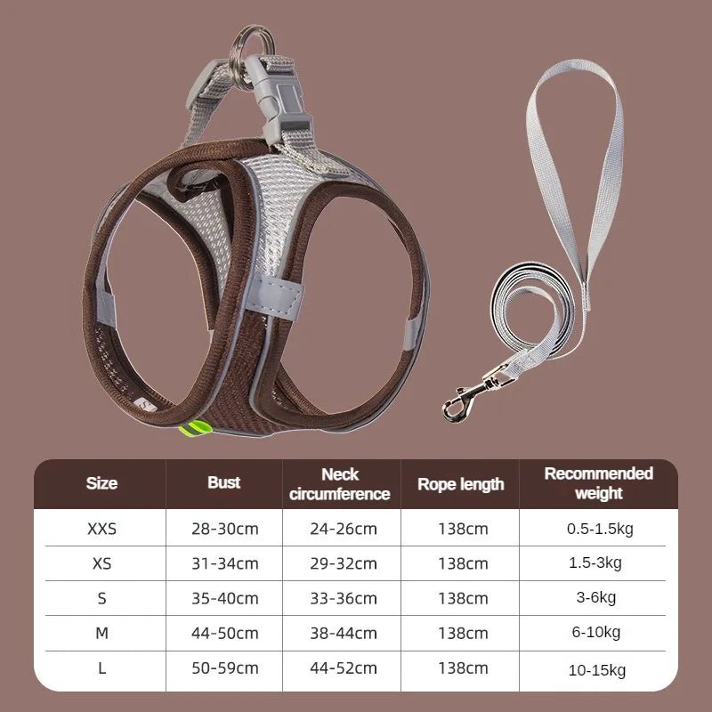 Adjustable Reflective Puppy Harness and Leash Set - Onlytenbucks.com