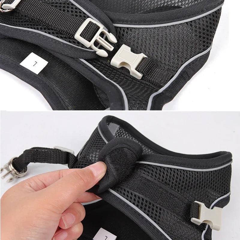 Adjustable Reflective Puppy Harness and Leash Set - Onlytenbucks.com