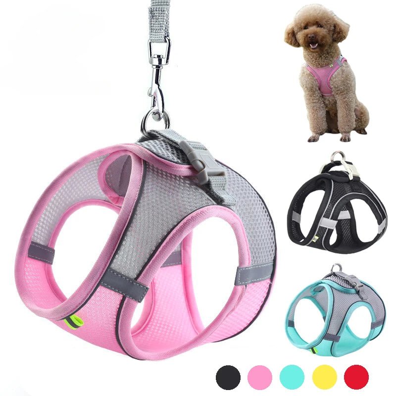 Adjustable Reflective Puppy Harness and Leash Set - Onlytenbucks.com