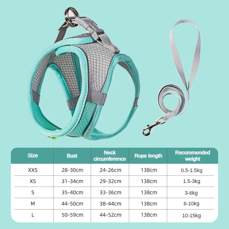 Adjustable Reflective Puppy Harness and Leash Set - Onlytenbucks.com