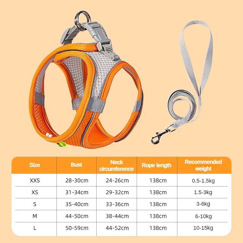 Adjustable Reflective Puppy Harness and Leash Set - Onlytenbucks.com
