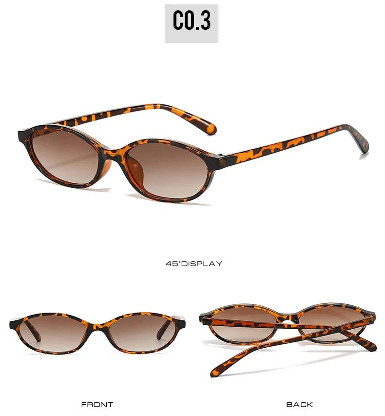 Leopard Brown Oval Sunglasses – Retro UV400 Small Frame Eyewear - Onlytenbucks.com
