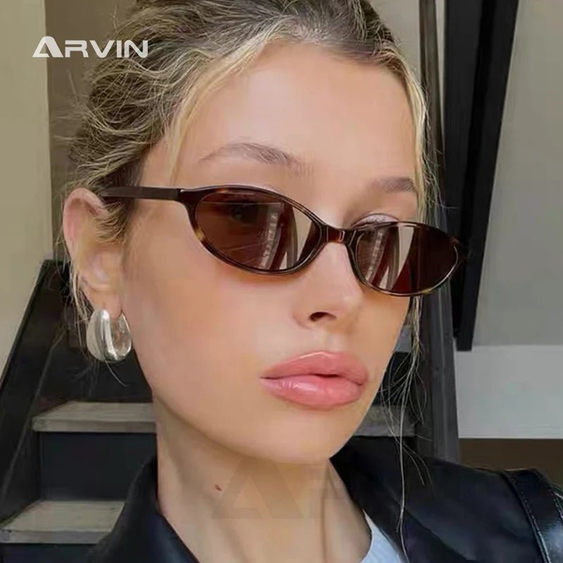 Leopard Brown Oval Sunglasses – Retro UV400 Small Frame Eyewear - Onlytenbucks.com