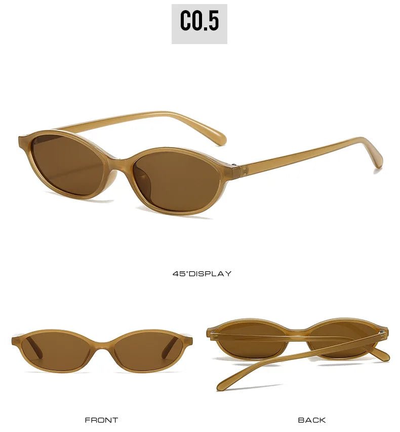 Leopard Brown Oval Sunglasses – Retro UV400 Small Frame Eyewear - Onlytenbucks.com