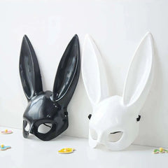 Black and White Rabbit Mask – Long Ears Bunny Cosplay - Onlytenbucks.com