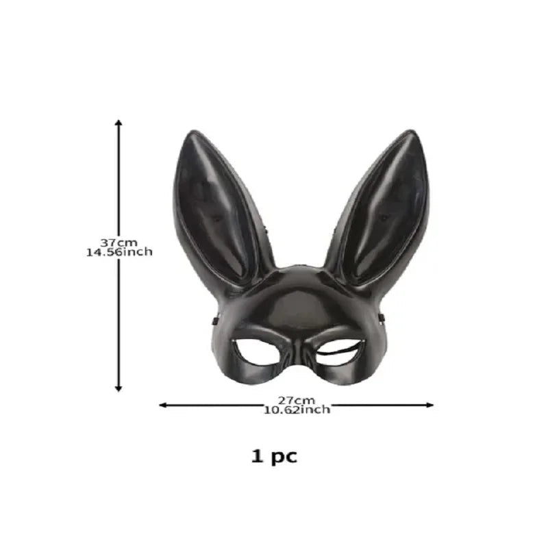 Black and White Rabbit Mask – Long Ears Bunny Cosplay - Onlytenbucks.com