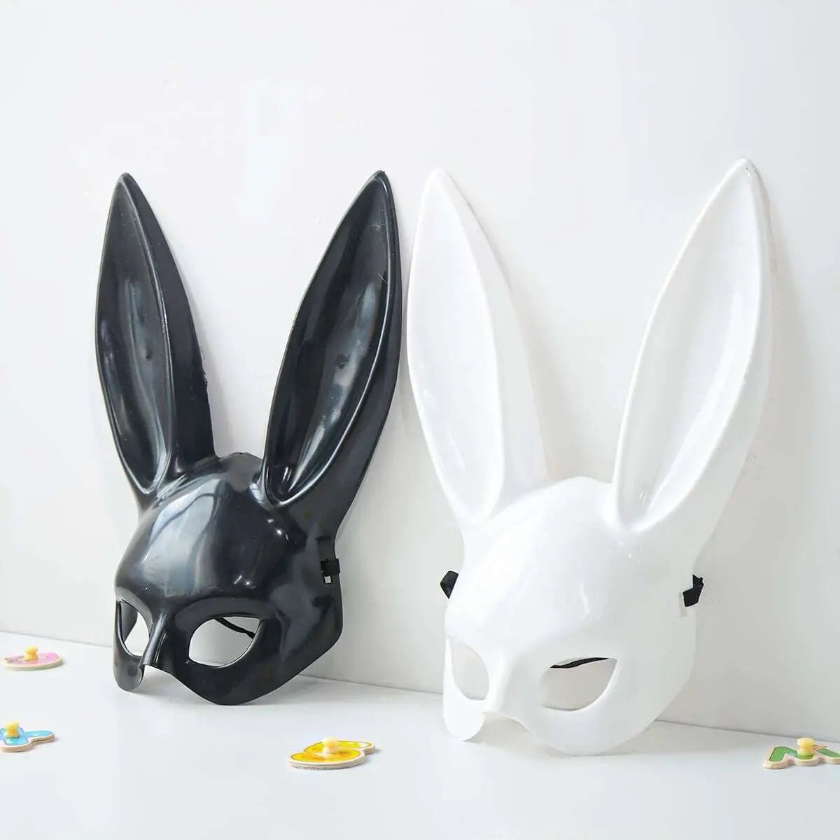 Black and White Rabbit Mask – Long Ears Bunny Cosplay - Onlytenbucks.com