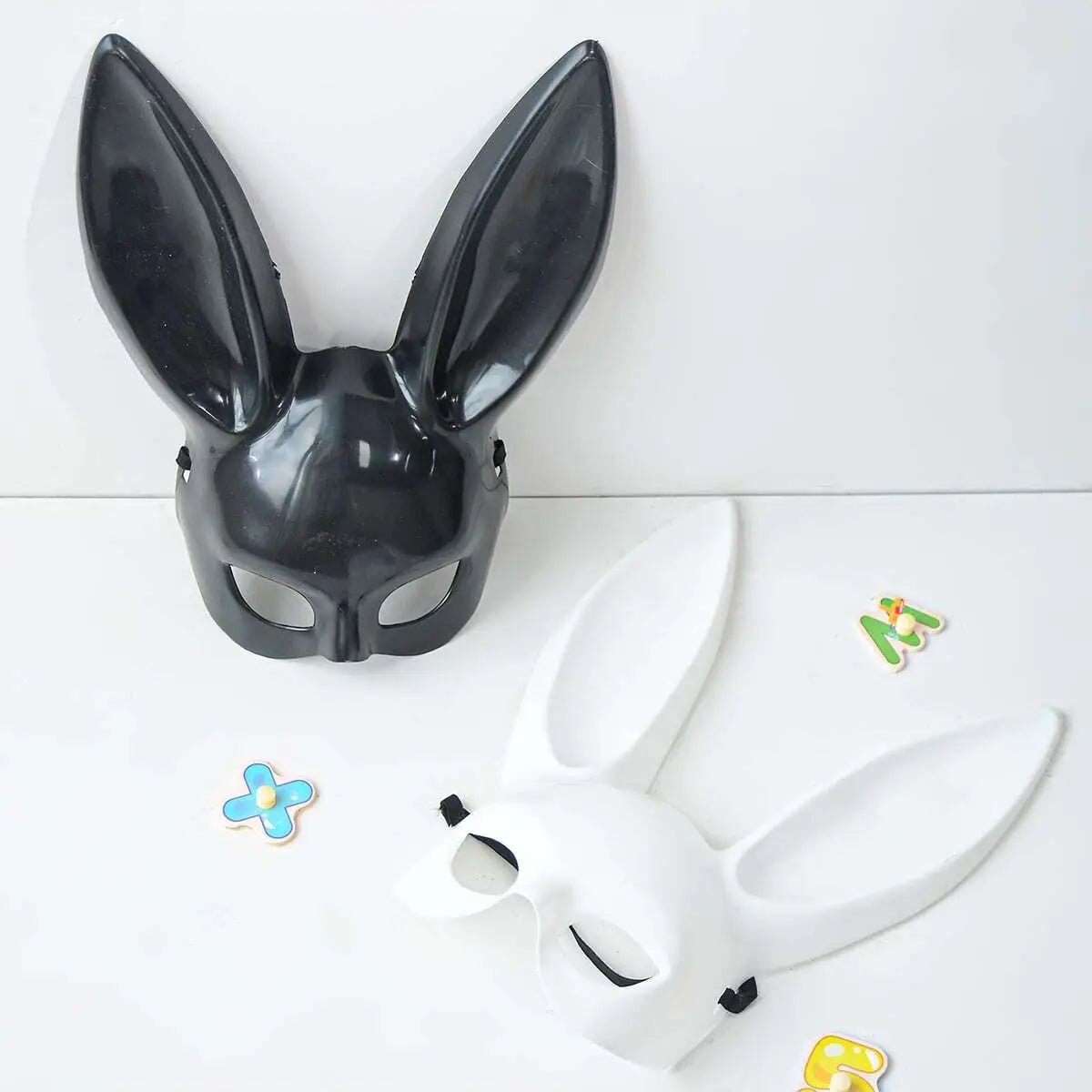 Black and White Rabbit Mask – Long Ears Bunny Cosplay - Onlytenbucks.com