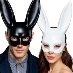 Black and White Rabbit Mask – Long Ears Bunny Cosplay - Onlytenbucks.com