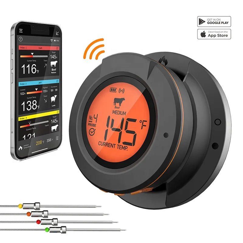 Bluetooth Wireless BBQ Thermometer – Smart Digital Meat Thermometer - Onlytenbucks.com
