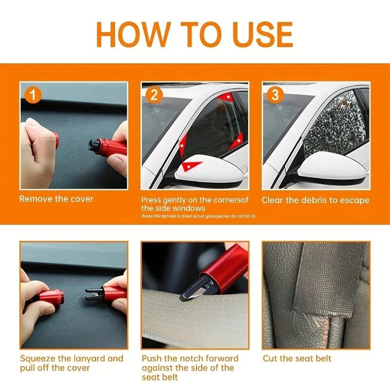 Car Safety Hammer – Emergency Window Breaker and Seatbelt Cutter - Onlytenbucks.com