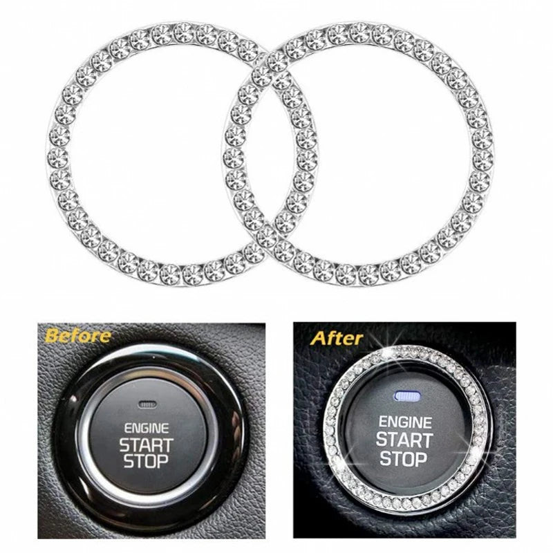 Car Start/Stop Button Decoration Ring with Diamond Rhinestones - Onlytenbucks.com