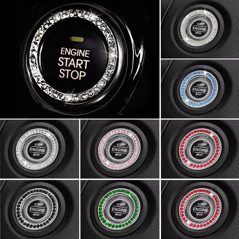 Car Start/Stop Button Decoration Ring with Diamond Rhinestones - Onlytenbucks.com