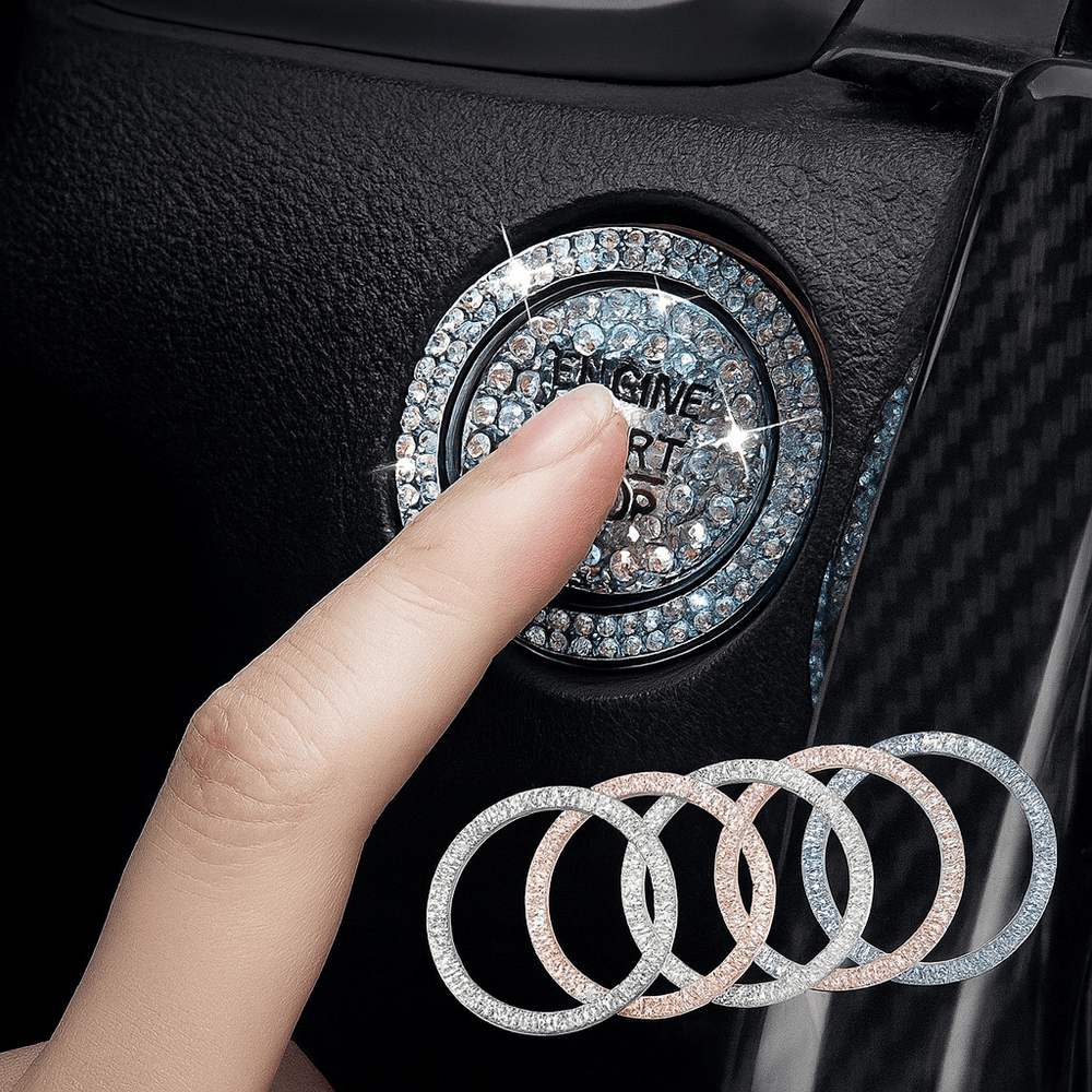 Car Start/Stop Button Decoration Ring with Diamond Rhinestones - Onlytenbucks.com