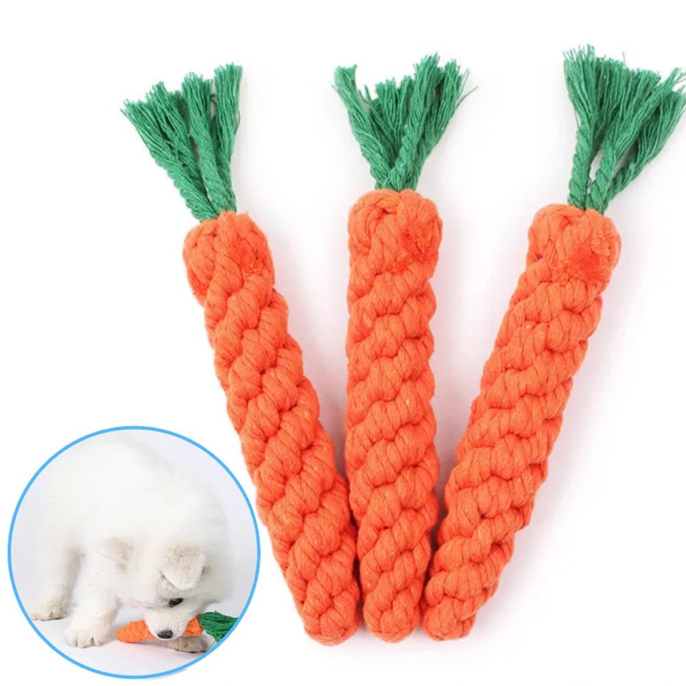 Carrot Rope Dog Toy – Durable Cotton Blend Chew Toy - Onlytenbucks.com