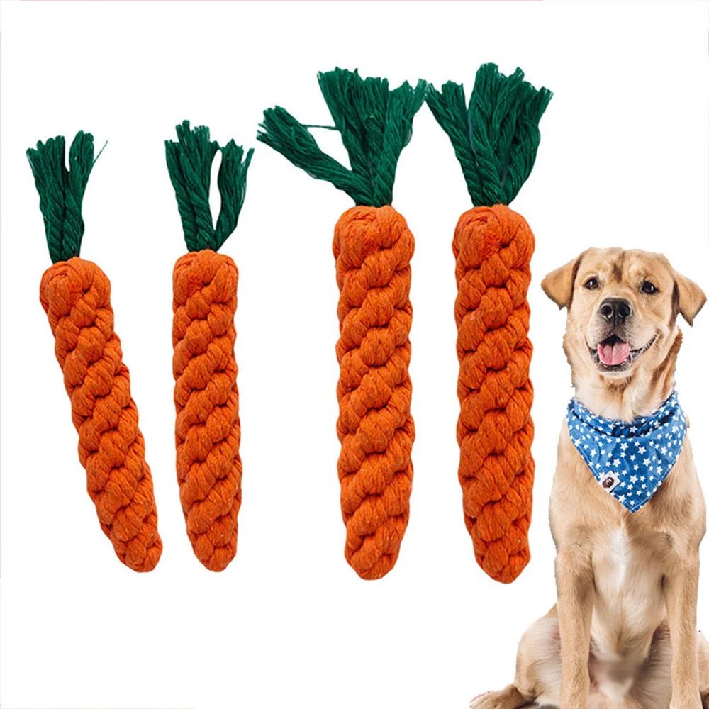 Carrot Rope Dog Toy – Durable Cotton Blend Chew Toy - Onlytenbucks.com