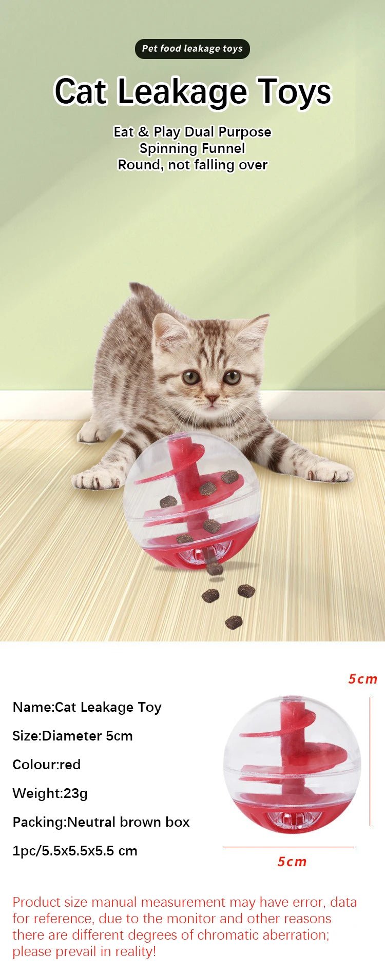 Cat Food Leak Spiral Ball – Interactive Bite - Resistant Training Toy - Onlytenbucks.com