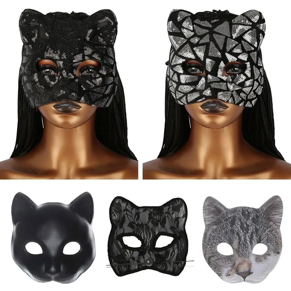 Cat Girl Half Face Party Mask – EVA Material - Onlytenbucks.com