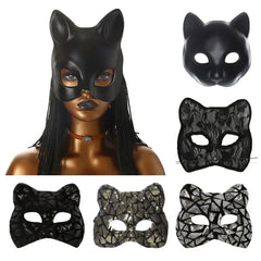 Cat Girl Half Face Party Mask – EVA Material - Onlytenbucks.com