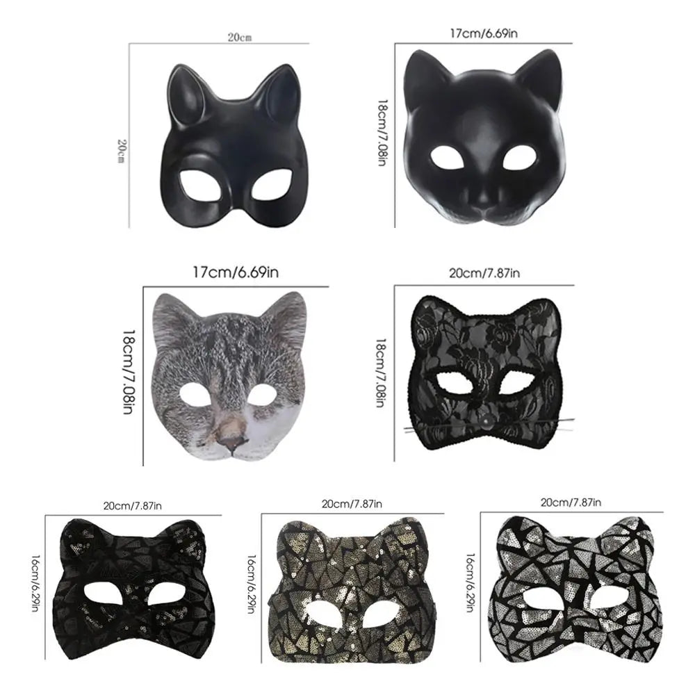 Cat Girl Half Face Party Mask – EVA Material - Onlytenbucks.com