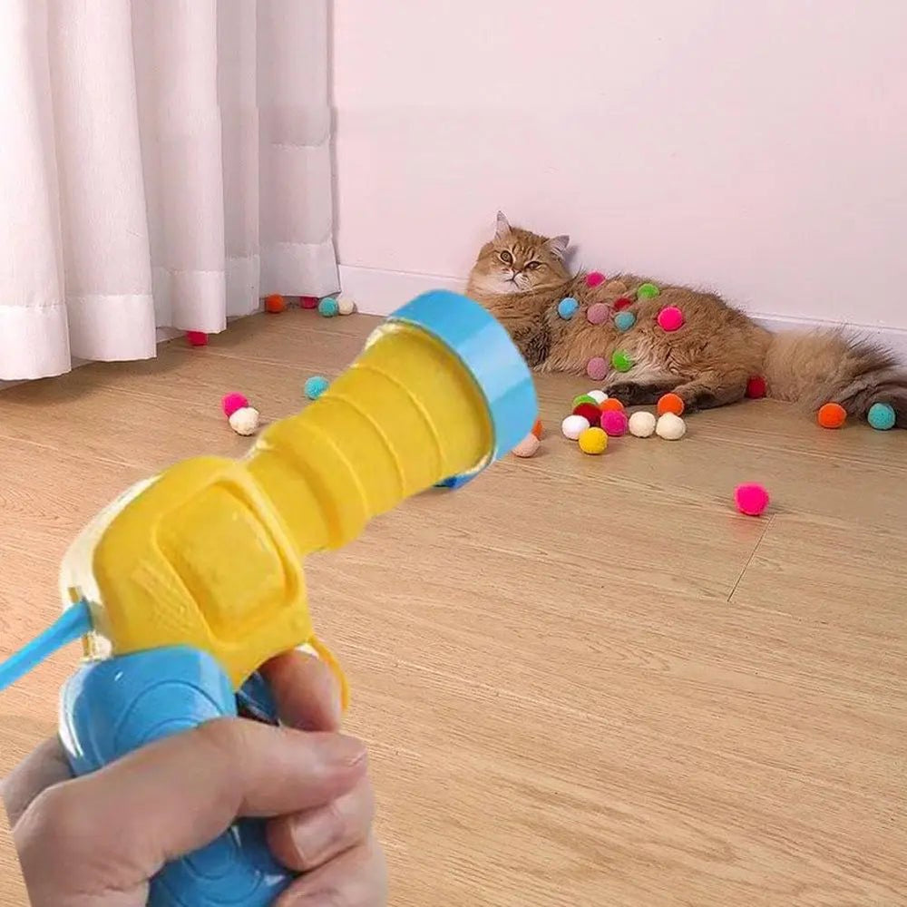 Cat Toy Interactive Ball Launcher – Silent Plush Shooting Gun - Onlytenbucks.com