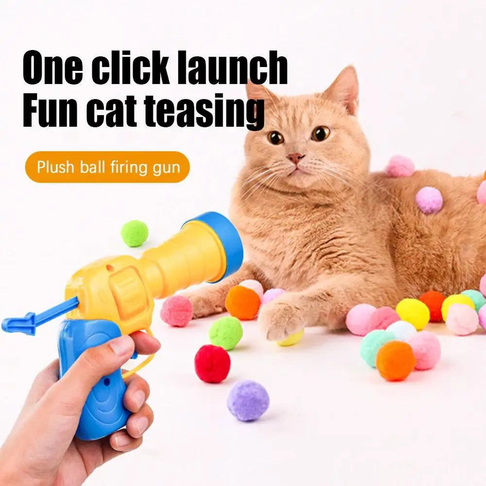 Cat Toy Interactive Ball Launcher – Silent Plush Shooting Gun - Onlytenbucks.com