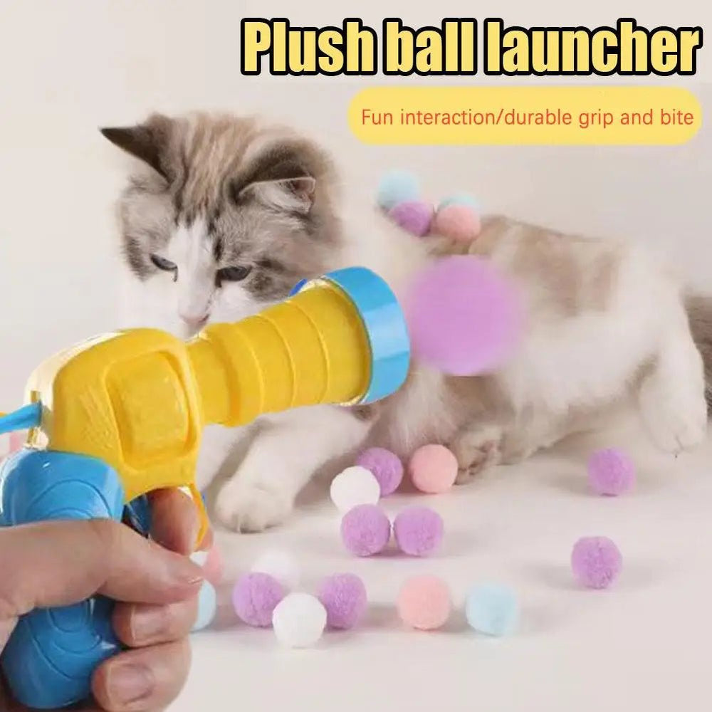 Cat Toy Interactive Ball Launcher – Silent Plush Shooting Gun - Onlytenbucks.com