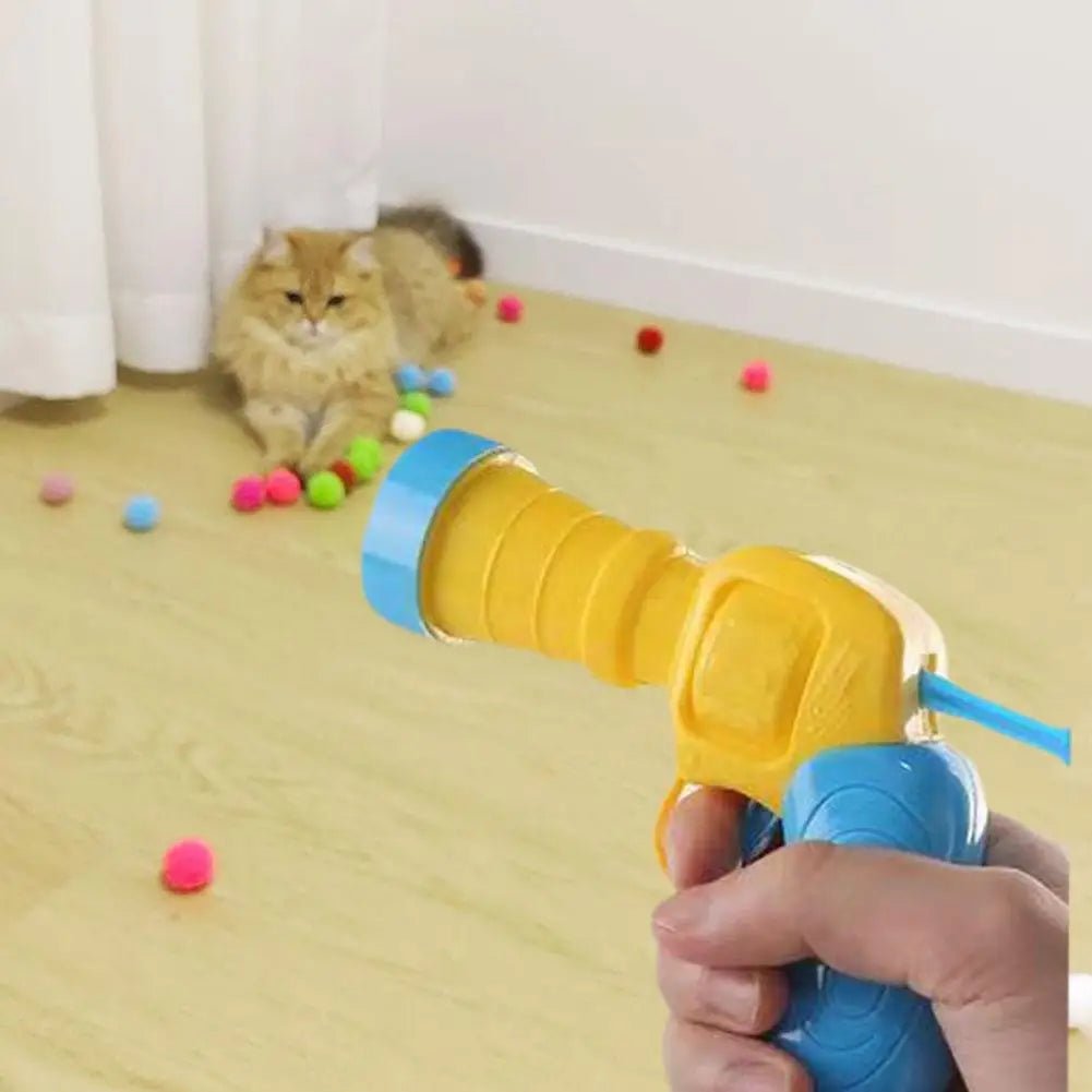 Cat Toy Interactive Ball Launcher – Silent Plush Shooting Gun - Onlytenbucks.com