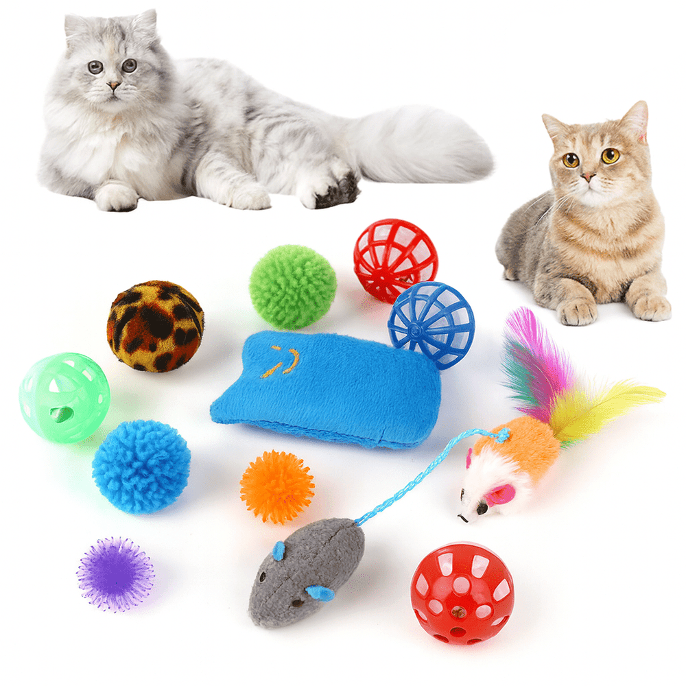 Cat Toy Variety Pack – Sisal Mouse Bell Balls and Plush Toys - Onlytenbucks.com