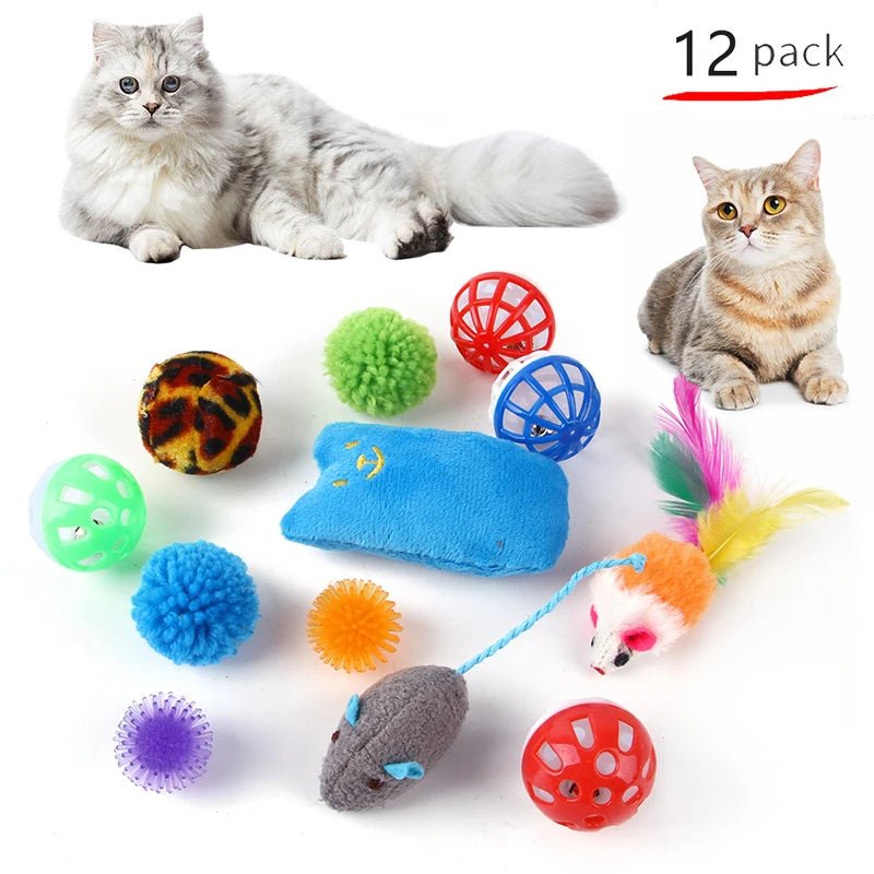 Cat Toy Variety Pack – Sisal Mouse Bell Balls and Plush Toys - Onlytenbucks.com