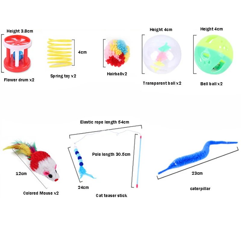 Cat Toy Variety Pack – Sisal Mouse Bell Balls and Plush Toys - Onlytenbucks.com