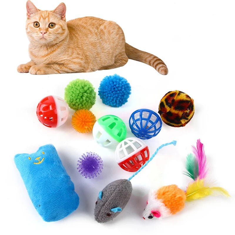 Cat Toy Variety Pack – Sisal Mouse Bell Balls and Plush Toys - Onlytenbucks.com