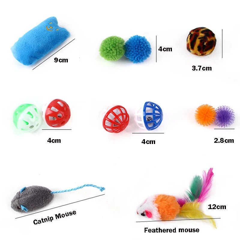 Cat Toy Variety Pack – Sisal Mouse Bell Balls and Plush Toys - Onlytenbucks.com